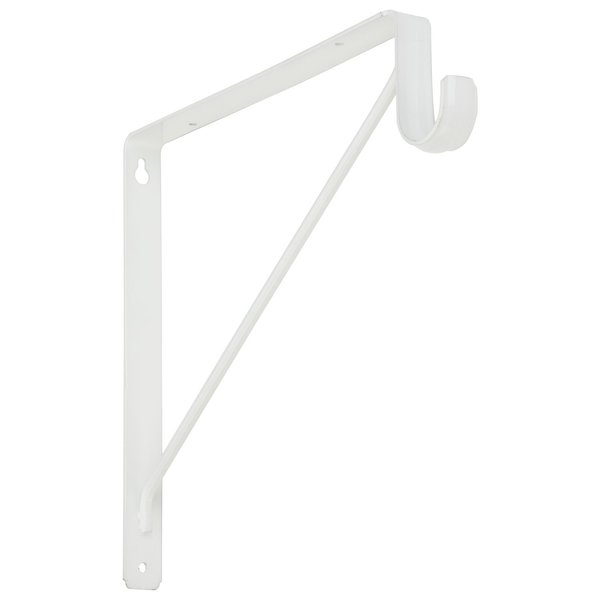 National Hardware White Steel Shelf/Rod Bracket 32 Ga. 12-7/16 in. L S822-094